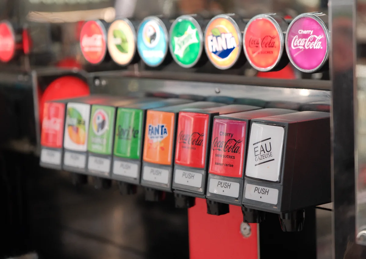 Large choix de sodas en libre-service