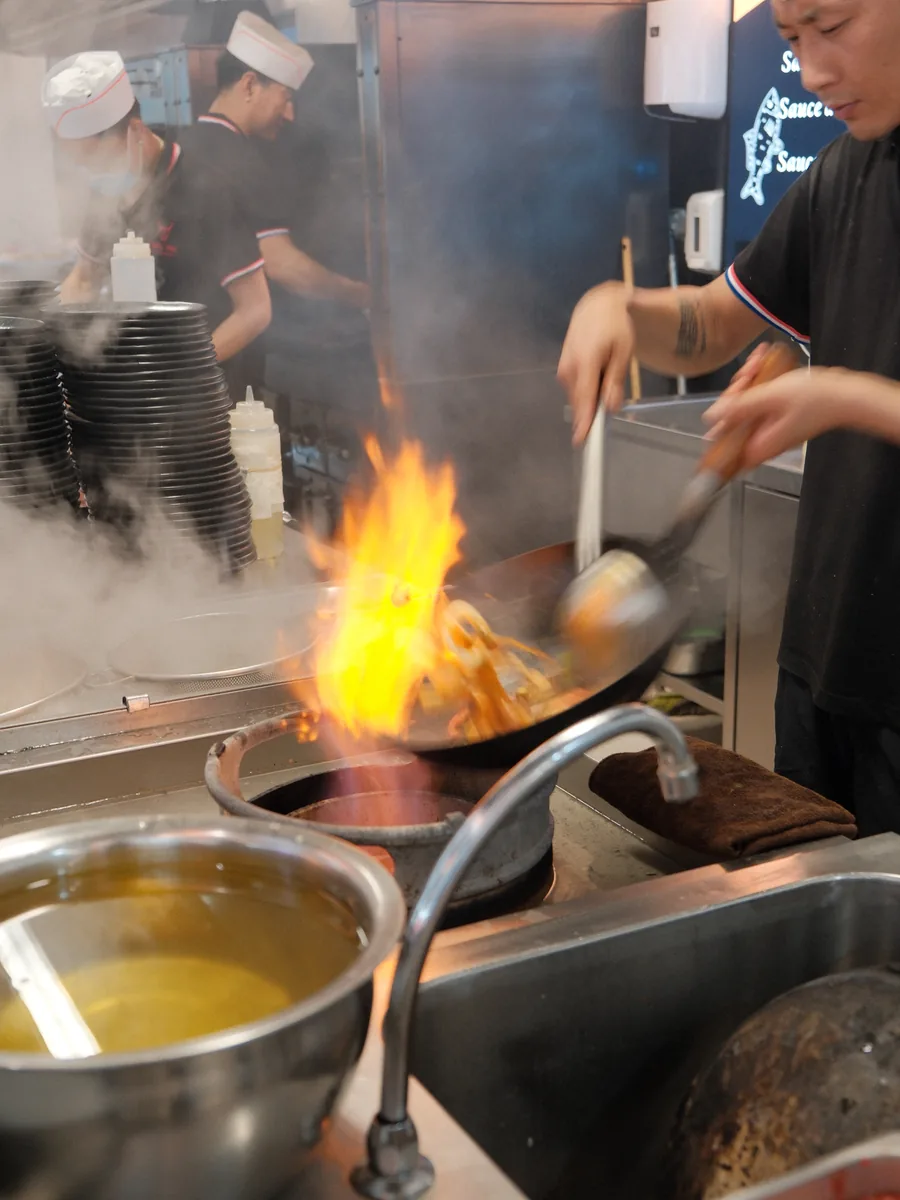Une préparation saisie à la flamme
